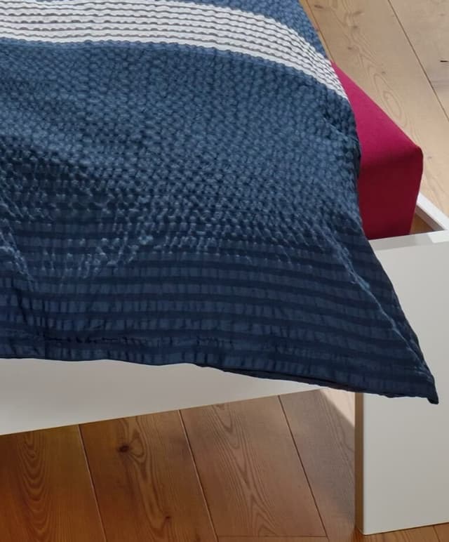 Traumschlaf Seersucker Bettwäsche Mick navy